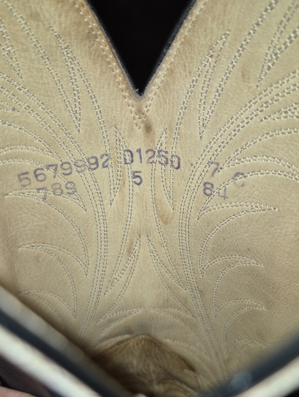 Dan Post Womens Antelope Sz 7 Boots Navy&Dove gray. 17" Tall Made In El Paso - Picture 14 of 16